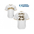 Youth Pittsburgh Pirates #25 Gregory Polanco White Cool Base Stitched MLB Jersey