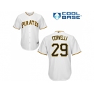 Youth Pittsburgh Pirates #29 Francisco Cervelli White Cool Base Stitched MLB Jersey