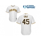 Youth Pittsburgh Pirates #45 Gerrit Cole White Cool Base Stitched MLB Jersey