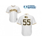 Youth Pittsburgh Pirates #55 Josh Bell White Cool Base Stitched MLB Jersey