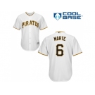 Youth Pittsburgh Pirates #6 Starling Marte White Cool Base Stitched MLB Jersey