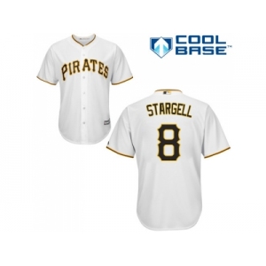 Youth Pittsburgh Pirates #8 Willie Stargell White Cool Base Stitched MLB Jersey