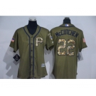 Women Majestic Pittsburgh Pirates #22 Andrew McCutchen Authentic Green Salute to Service MLB Jersey