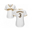 Women Majestic Pittsburgh Pirates #3 Sean Rodriguez Authentic White Home Cool Base MLB Jersey