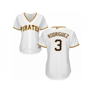 Women Majestic Pittsburgh Pirates #3 Sean Rodriguez Replica White Home Cool Base MLB Jersey