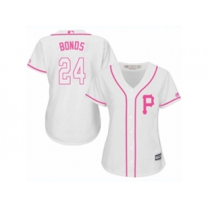 Women's Majestic Pittsburgh Pirates #24 Barry Bonds Replica White Fashion Cool Base MLB Jersey