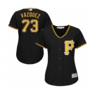 Women's Majestic Pittsburgh Pirates #73 Felipe Vazquez Authentic Black Alternate Cool Base MLB Jersey