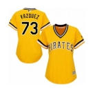 Women's Majestic Pittsburgh Pirates #73 Felipe Vazquez Authentic Gold Alternate Cool Base MLB Jersey