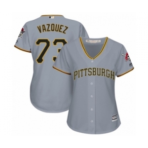 Women's Majestic Pittsburgh Pirates #73 Felipe Vazquez Authentic Grey Road Cool Base MLB Jersey