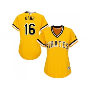 Women's Pittsburgh Pirates #16 Jung-ho Kang Gold Alternate Stitched MLB Jersey