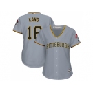 Women's Pittsburgh Pirates #16 Jung-ho Kang Grey Road Stitched MLB Jersey