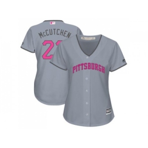 Women's Pittsburgh Pirates #22 Andrew McCutchen Grey Mother's Day Cool Base Stitched MLB Jersey