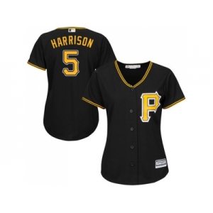 Women's Pittsburgh Pirates #5 Josh Harrison Black Alternate Stitched MLB Jersey