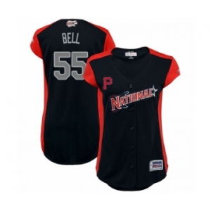 Women's Pittsburgh Pirates #55 Josh Bell Authentic Navy Blue National League 2019 Baseball All-Star Jersey