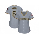 Women's Pittsburgh Pirates #6 Starling Marte Grey Road Stitched MLB Jersey