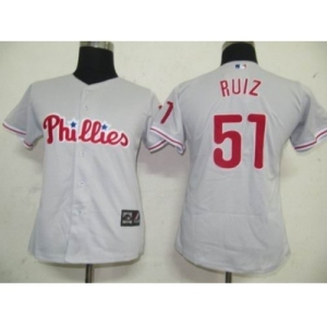 MLB Women Jerseys Philadephia Phillis #51 Ruiz Grey