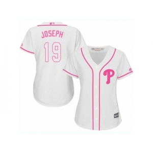 Women Majestic Philadelphia Phillies #19 Tommy Joseph Authentic White Fashion Cool Base MLB Jersey