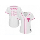 Women Majestic Philadelphia Phillies #23 Aaron Altherr Replica White Fashion Cool Base MLB Jersey