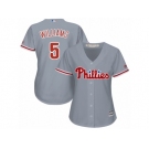 Women Majestic Philadelphia Phillies #5 Nick Williams Authentic Grey Road Cool Base MLB Jersey