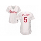 Women Majestic Philadelphia Phillies #5 Nick Williams Replica White Red Strip Home Cool Base MLB Jersey