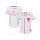 Women's Majestic Philadelphia Phillies #26 Chase Utley Authentic White Fashion Cool Base MLB Jersey