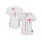 Women's Majestic Philadelphia Phillies #4 Jimmy Foxx Replica White Fashion Cool Base MLB Jersey