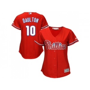 Women's Philadelphia Phillies #10 Darren Daulton Red Alternate Stitched MLB Jersey