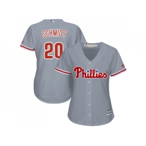 Women's Philadelphia Phillies #20 Mike Schmidt Grey Road Stitched MLB Jersey