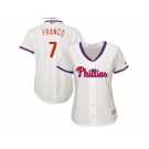 Women's Philadelphia Phillies #7 Maikel Franco Cream Alternate Stitched MLB Jersey