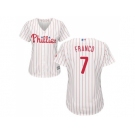 Women's Philadelphia Phillies #7 Maikel Franco White(Red Strip) Home Stitched MLB Jersey