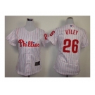 women mlb jerseys philadelphia phillies #26 utley white(red strip)