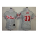 women mlb jerseys philadelphia phillies #33 cliff lee grey