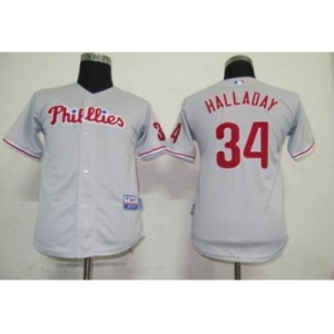 MLB Philadephia Phillis #34 Halladay Grey[Kids]