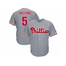 Youth Majestic Philadelphia Phillies #5 Nick Williams Authentic Grey Road Cool Base MLB Jersey