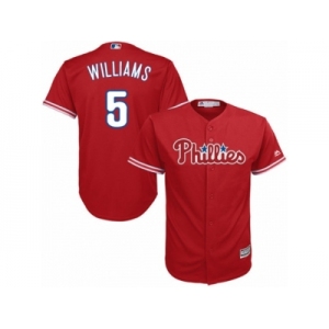 Youth Majestic Philadelphia Phillies #5 Nick Williams Replica Red Alternate Cool Base MLB Jersey