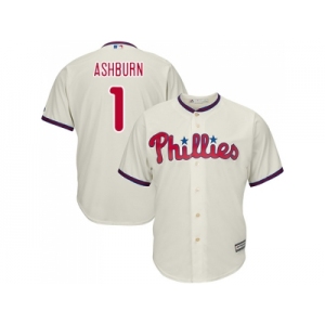 Youth Philadelphia Phillies #1 Richie Ashburn Cream Cool Base Stitched MLB Jersey