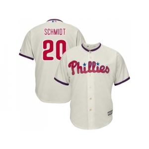 Youth Philadelphia Phillies #20 Mike Schmidt Cream Cool Base Stitched MLB Jersey