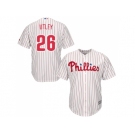 Youth Philadelphia Phillies #26 Chase Utley Stitched White Red Strip MLB Jersey