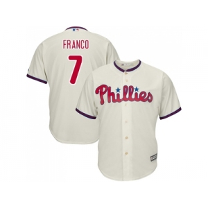 Youth Philadelphia Phillies #7 Maikel Franco Cream Cool Base Stitched MLB Jersey
