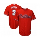 Youth Philadelphia Phillies Bryce Harper Majestic Scarlet Cool Base Replica Player Jersey