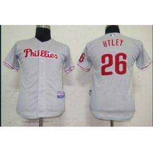 youth mlb philadelphia phillies #26 utley grey