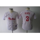 youth mlb philadelphia phillies #3 pence white[red strip]