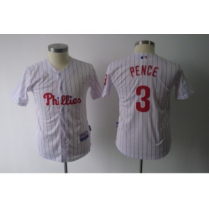 youth mlb philadelphia phillies #3 pence white[red strip]