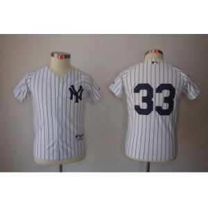 Youth MLB New York Yankees #33 Nick Swisher White Jerseys