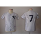 Youth MLB New York Yankees #7 Mickey Mantle White Jerseys