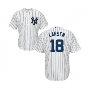 Youth Majestic New York Yankees #18 Don Larsen Authentic White Home MLB Jersey
