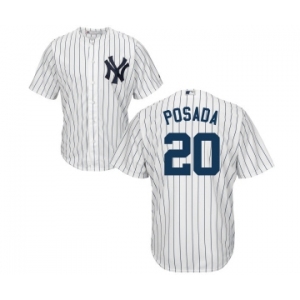 Youth Majestic New York Yankees #20 Jorge Posada Authentic White Home MLB Jersey