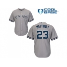 Youth Majestic New York Yankees #23 Don Mattingly Replica Grey Road MLB Jersey