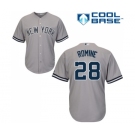 Youth Majestic New York Yankees #28 Austin Romine Authentic Grey Road MLB Jersey