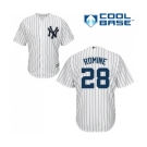 Youth Majestic New York Yankees #28 Austin Romine Authentic White Home MLB Jersey